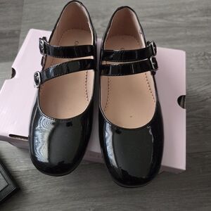 Elegant Black Kids Dress Shoes with Double Straps